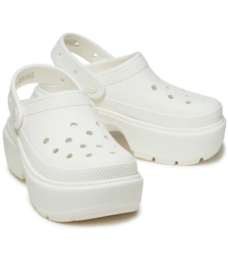 white stomp crocs, crocs with thick sole